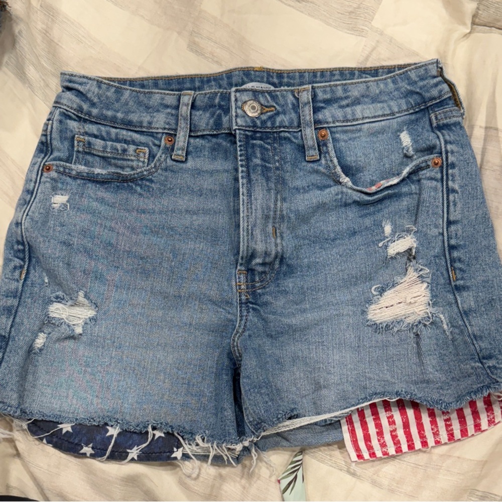 Old Navy Blue Distressed Jean Shorts